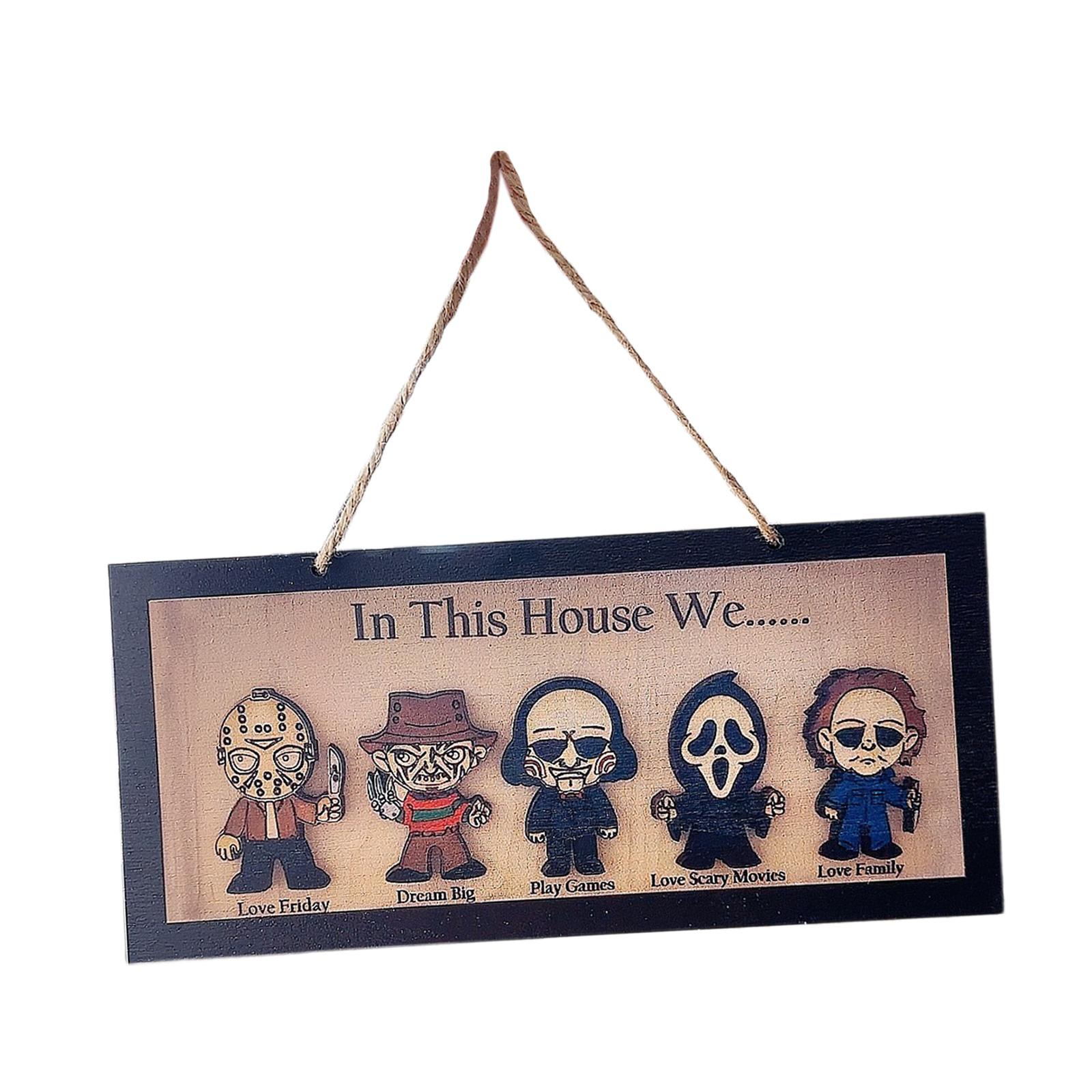 Bothyi - Marco De Letrero De Madera Con Personaje De Terror, Decoración De Halloween Para Colgar En Festivales