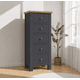 thumbnail image 3 of Cómoda "Kull" Minimalista 5 Cajones Mueble de Madera Slim - Gris Grafito - 55x40x120 cm, 3 of 3
