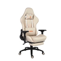 Silla Gamer Oficina Krone Xl Pro Reclinable + Masaje + Apoyapiés Blanco