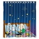 thumbnail image 1 of Cortina de ducha con diseño de Snoopy durmiendo en la noche, con ganchos, tamaño 66 x 72 pulgadas, 1 of 3