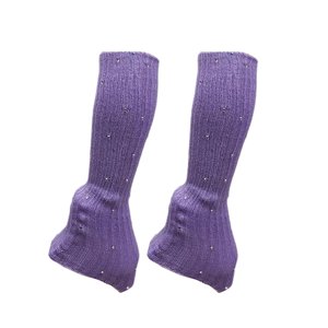 Ioensy - Calentadores De Piernas Para Patinaje Sobre Hielo, Calcetines Modernos De Patinaje Artístico Para Entrenamiento De Baile, Fiesta, Morados