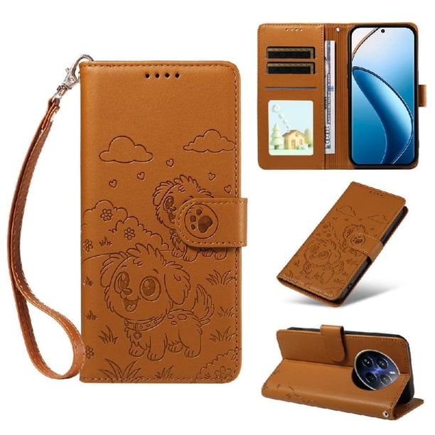Funda Billetera FOXDOCK Compatible con Realme 13 Pro 5G, Diseño Perrito Tierno, Ranuras para Tarjetas y Soporte Plegable