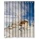 thumbnail image 1 of Cortina de ducha de mar, juego de cortinas de baño con ganchos, tamaño 60 x 72 pulgadas, 1 of 3