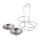 thumbnail image 3 of Home Kitchen Spoon Rest Holder Rack de acero inoxidable Tazones redondos dobles, 3 of 5