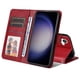thumbnail image 4 of Funda Billetera para Samsung Galaxy S23 FE con Porta Tarjetas y Soporte Ajustable Rojo, 4 of 5