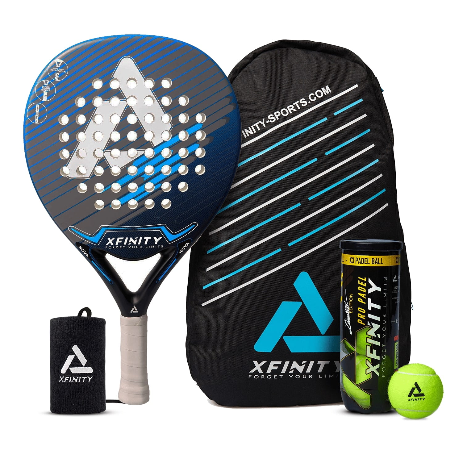Xfinity - Pack Padel Pala Nova - Mochila - Muñequera - Tarro Pelotas