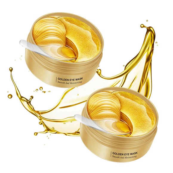 Mascarilla para ojos XMXueMei 2 pares de parches hidratantes dorados