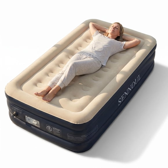 Colchón Inflable SENNOUL Individual con Bomba Incorporada 190x99x41 cm Capacidad 113 kg