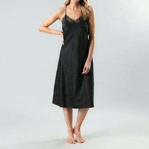 Camisola Larga Encaje Jacquard Flores Mujer 33076-2