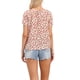thumbnail image 3 of INSPIRE CHIC Tops Florales Babydoll para Mujeres Cuello Redondo Plisado Camiseta Linda de Manga Corta Blusas Casuales L Beige, 3 of 6