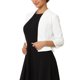 thumbnail image 4 of INSPIRE CHIC Chaqueta de Mujer sin Cuello Abierta de Manga Corta para la Noche Formal Talla XL Blanca, 4 of 5