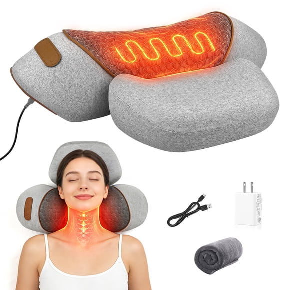 Masajeador de Cuello Lifiora 3 en 1 con Calor, Vibración y Tracción de Aire