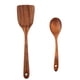 thumbnail image 1 of Utensilios de cocina de madera de teca para cocinar, antiadherentes, naturales y saludables, juego de 2 piezas, 1 of 5