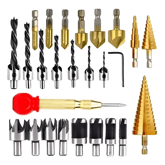 Juego De 26 Pcs Herramientas De Perforación Para Carpintería 0
