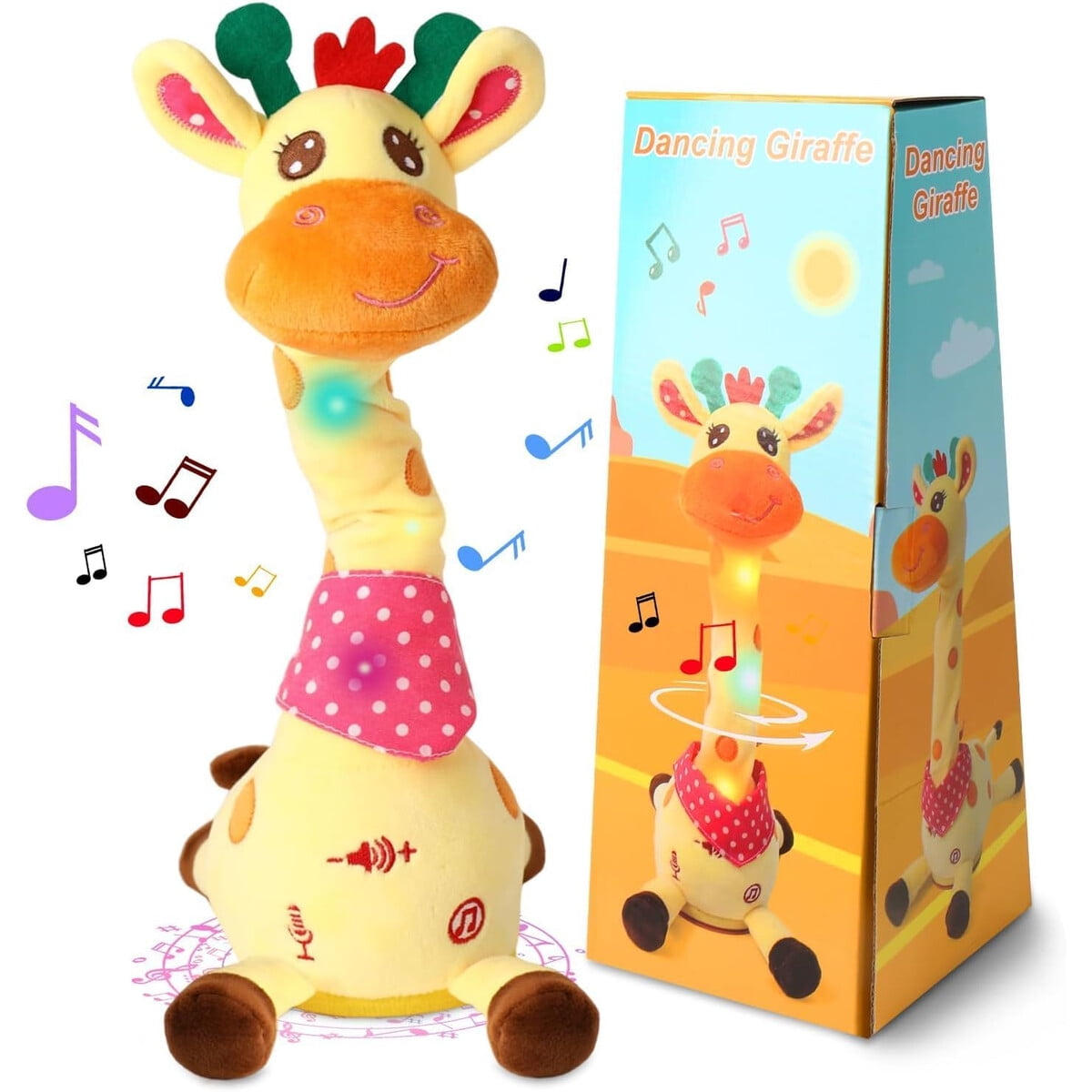 Juguete Interactivo Jirafa Bailarina Llukeme Peluche Con Luz Led