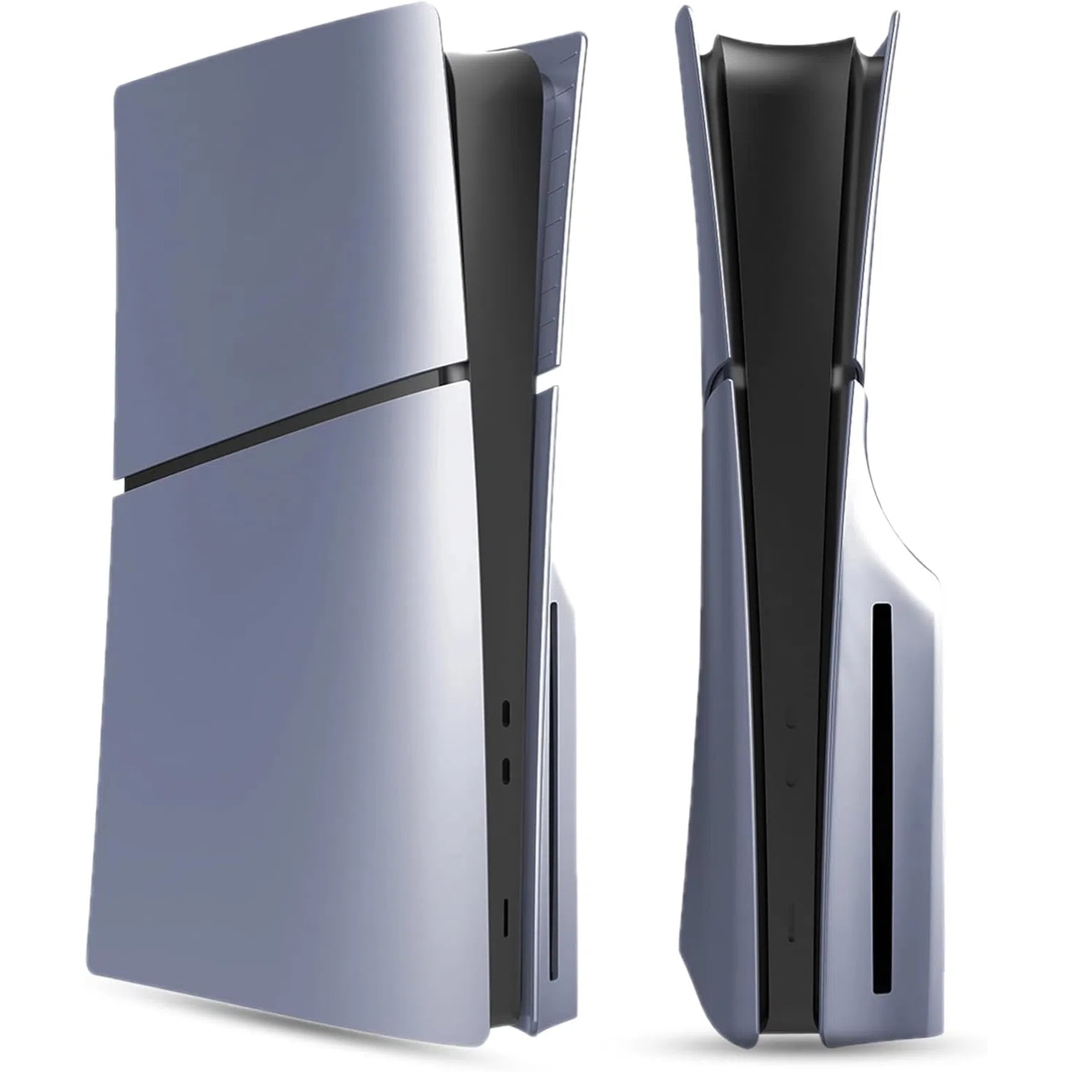 Genérico - Faceplate Para Ps5 Slim Disc Edition - Abs Cover Plate Matte Skin, Incluye 2 Fundas De Silicona Para El Mando Para Mayor Protección-plata