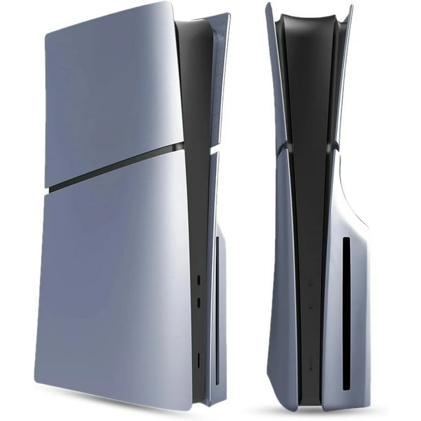 Faceplate Para PS5 Slim Disc Edition - ABS Cover Plate Matte Skin, Incluye 2 Fundas De Silicona Para El Mando Para Mayor Protección-Plata