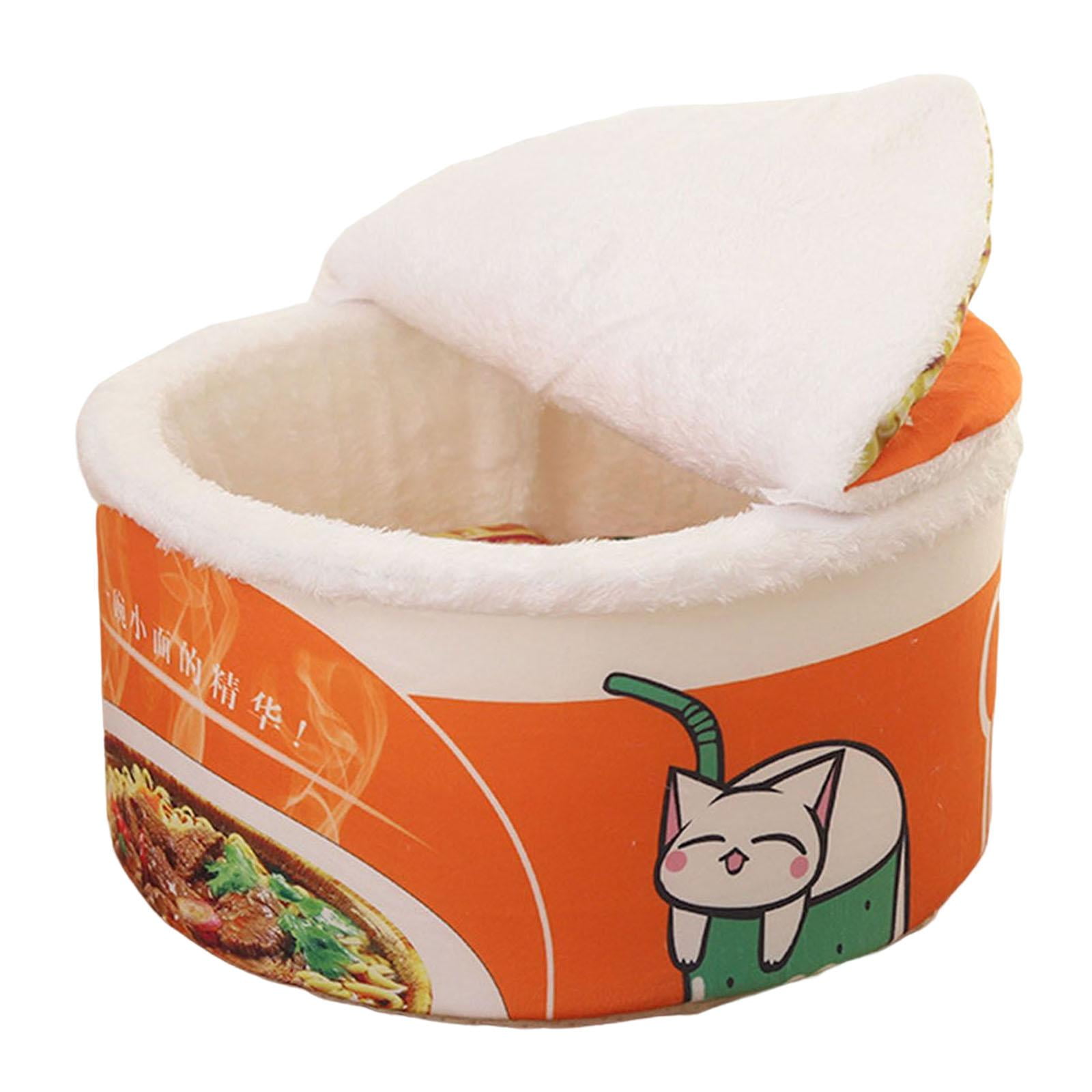 Ioensy - Estera De La Tienda De La Casa De La Cueva Con La Tapa Con Las Camas Acolchadas Del Gato De La Almohada Para Los Gatos Interiores Naranja