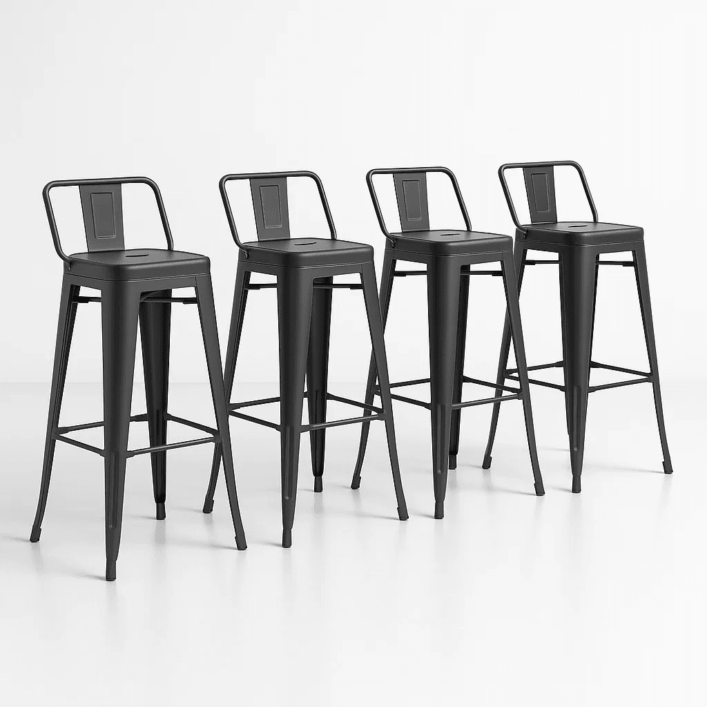 Klik Muebles - Pack De 4 Taburetes Tolix De Acero - Negro
