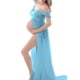 thumbnail image 1 of Women's Maternity Off Shoulder Lace Split Tail Photography Dress For Summer, 1 of 3