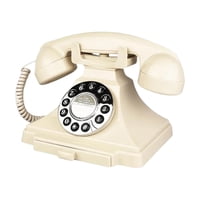 Magideal - Audio Guest Book Teléfono De Grabación Teléfono Antiguo Decorativo Máquina De Mensajes De Voz Modelo De Teléfono Fijo Fabricado En Pp Adecuado Para Bo Blanco Beige