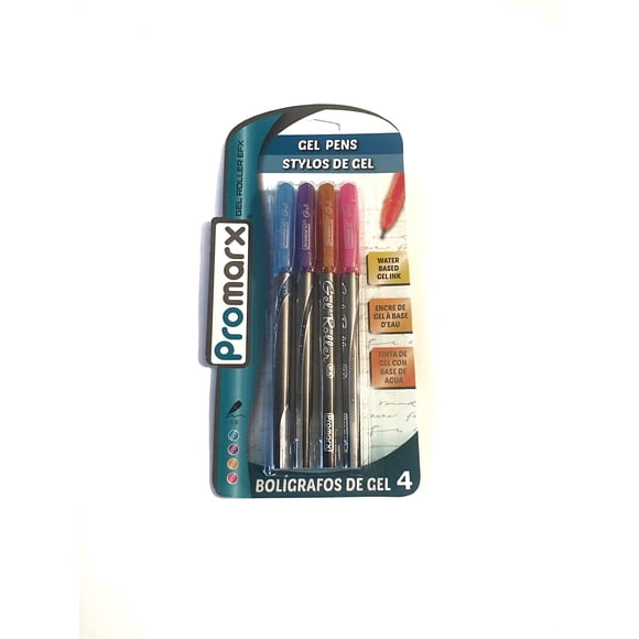 Bolígrafos de gel Promarx Pack de 4 con tinta a base de agua