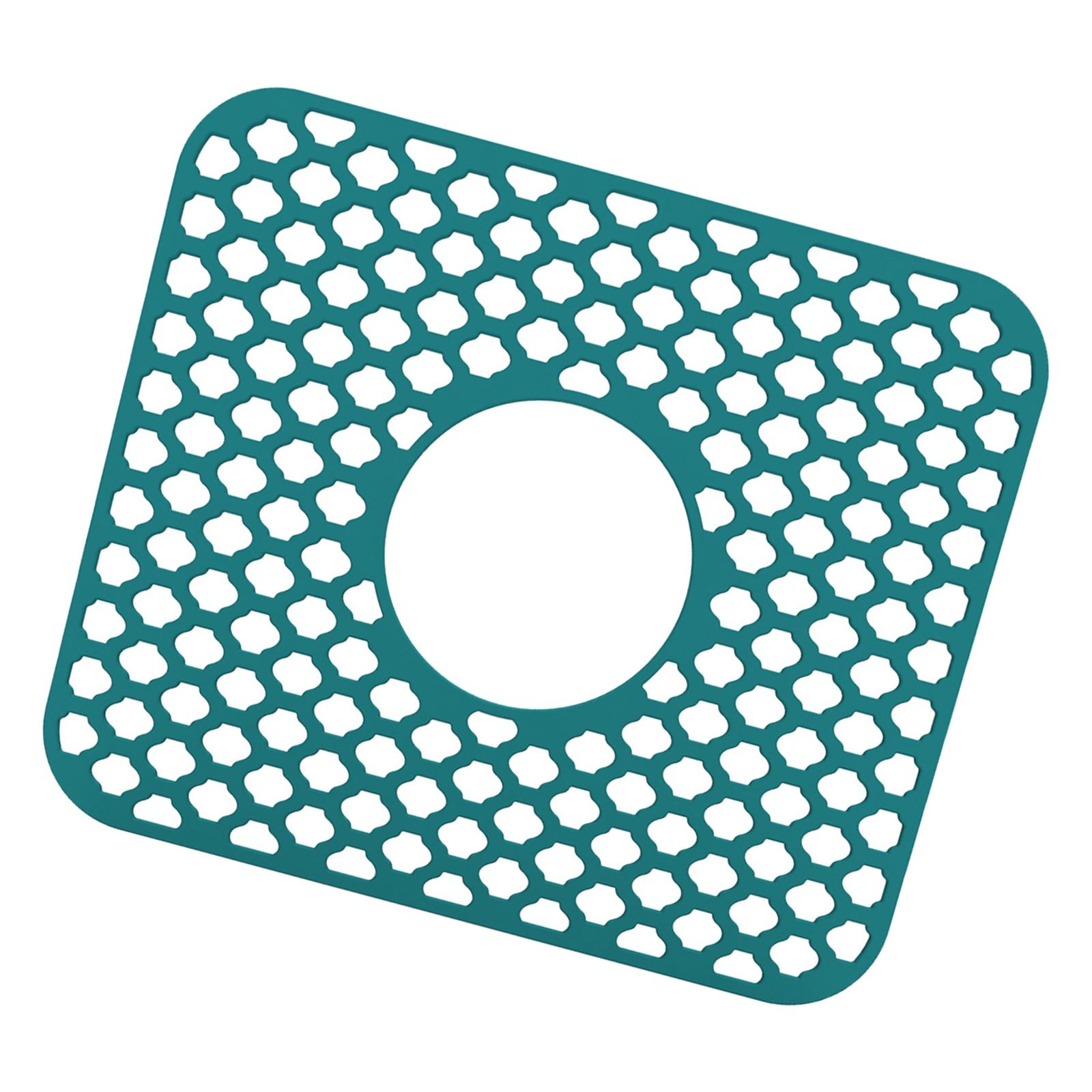 Magideal - Alfombrilla De Silicona Para Fregadero, Accesorio De Rejilla Protectora Para Fregadero De Cocina Con Drenaje Central, Rejillas De Fregadero Plegables , Verde