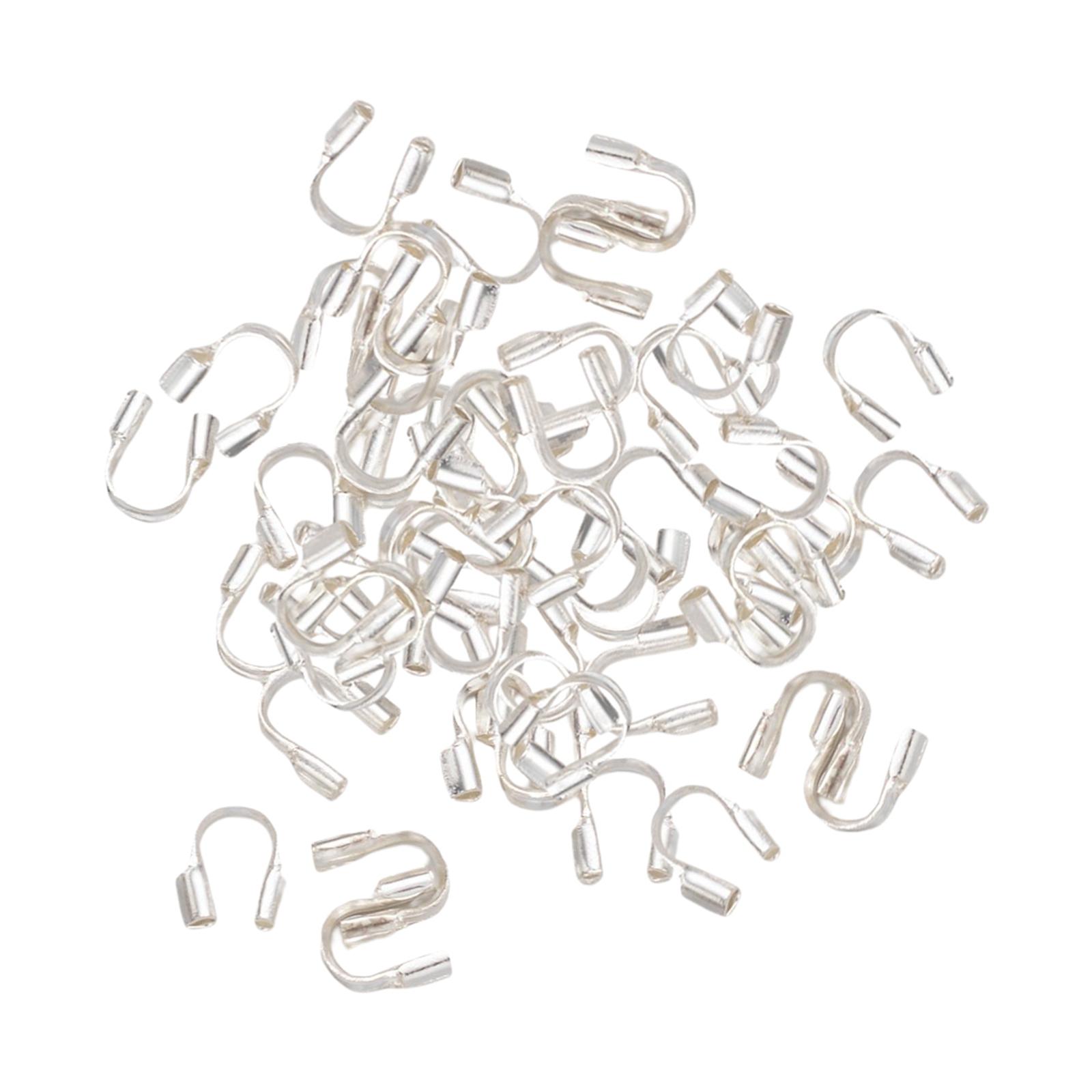 Magideal - 100 Piezas De U, Bucles De Protección De Alambre, Protector De Alambre, Accesorios Para Fabricación , , Plata
