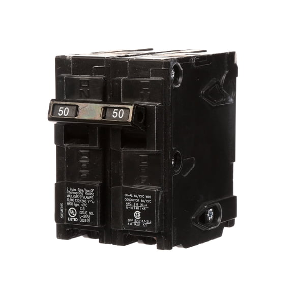 Disyuntor SIEMENS Q250 50A 240V de doble polo tipo QP