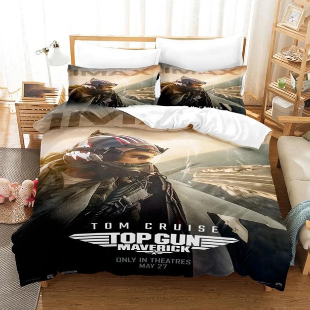 ed Top Gun Maverick Bedding Set Pillowcase Duvet Cover Double Adult Kids Bedclothes Quilt Cover