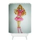 thumbnail image 1 of Cortina de ducha de calidad superior con imagen de películas de Barbie y juego de cortinas de baño con ganchos, tamaño 36 x 72 pulgadas, 1 of 3