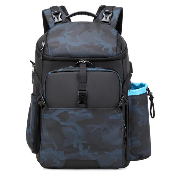 Mochila Tuceng para cámara réflex digital, réflex digital o sin espejo, bolsa grande para fotografía para hombres y mujeres con compartimento para portátil y soporte para trípode (azul)...