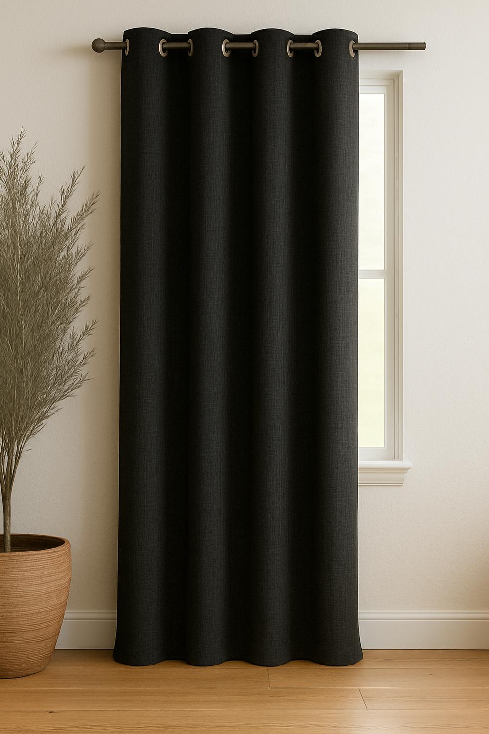 Clems - Cortina Blackout Lino 140X220Cm Negro