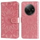 thumbnail image 4 of Funda tipo cartera FOXDOCK para Xiaomi Redmi A3 , diseño girasol en relieve, cuero PU, cierre magnético, soporte y tarjetero, 4 of 5
