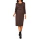 thumbnail image 1 of INSPIRE CHIC Vestido de Trabajo de Maternidad con Mangas 3/4 Semi Formal para Oficina Vestidos de Embarazo con Fruncido XX-Large Marrón, 1 of 6