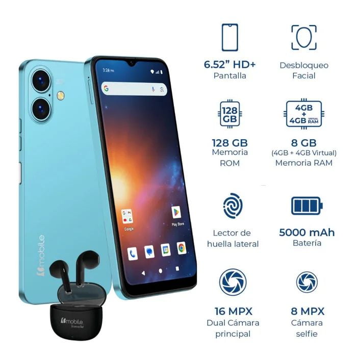 Smartphone Bmobile Rocket A1 Celeste 4g