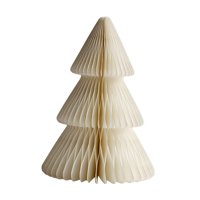 Bothyi - Árbol De Navidad De Papel Decorativo, Estilo Panal, Para Estantería, Interior U Oficina, Color Beige, 15 Cm