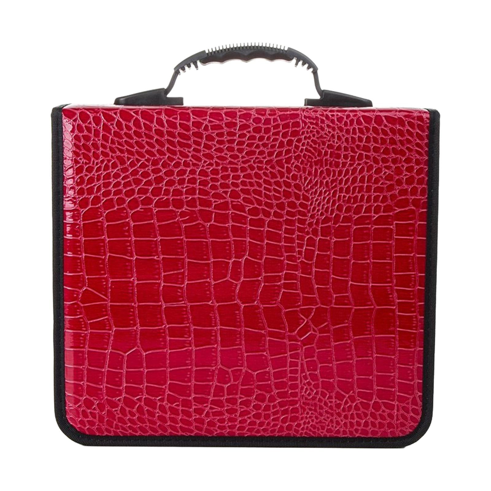 Magideal - Estuche Para Cd De Cuero Pu Duro A Prueba De Polvo, Carpeta Portátil Para Cd Y Dvd Con Capacidad De 400, Estuche Para Discos Dvd Para Viajes En Coche,