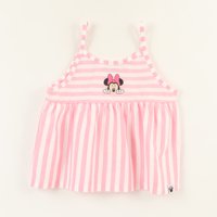 Polera Sin Manga Niña Rosado Rayas Minnie Mouse Disney