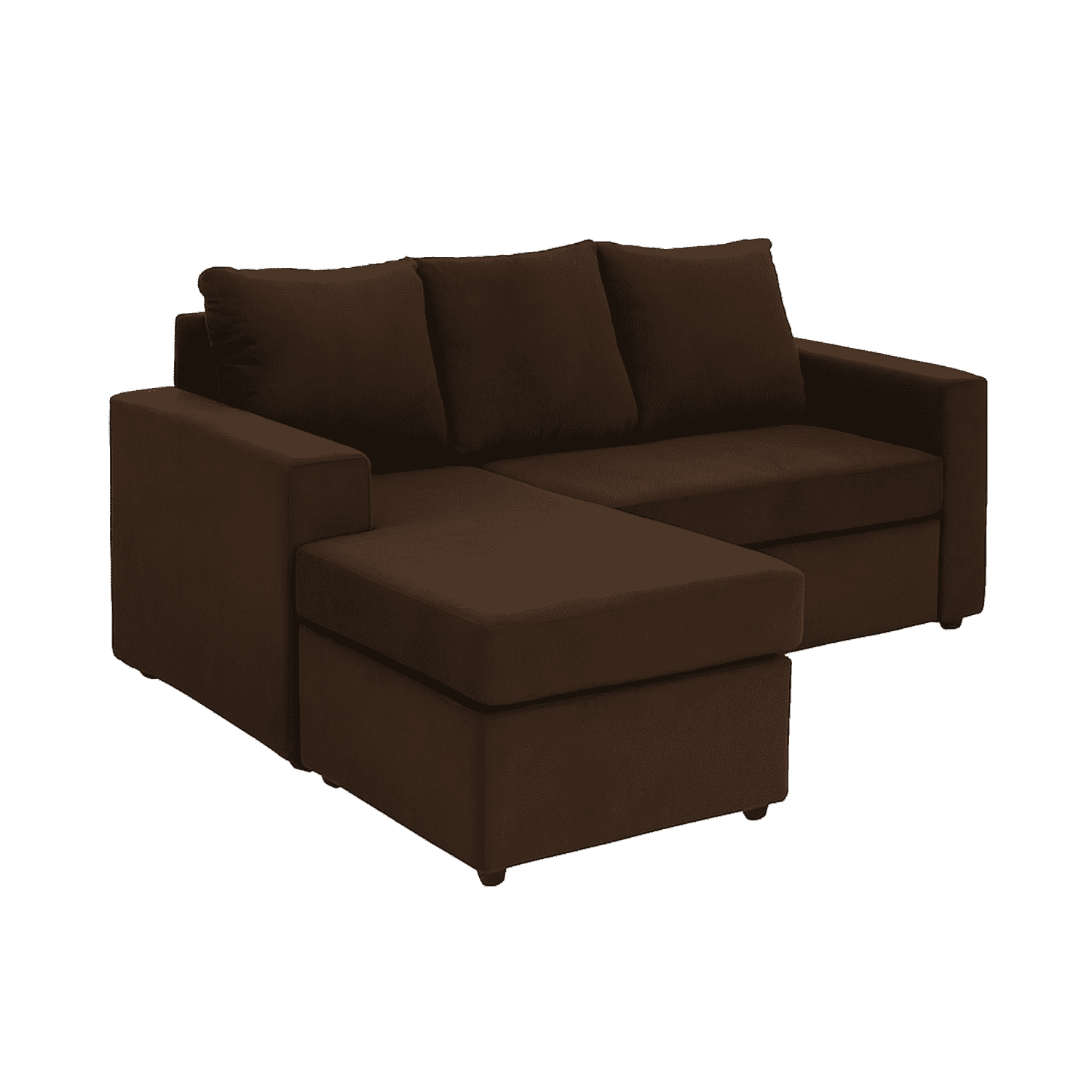 Mueblart - Sofá En L 2 Cuerpos Felpa Café