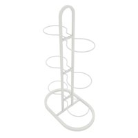 Ioensy - Estante De Almacenamiento De Pelotas De Baloncesto Multifuncional De Metal Para Gimnasio Interior, Rugby, 6 Niveles, Blanco