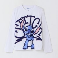 Polera Manga Larga Niña Lilo & Stitch Blanco Disney