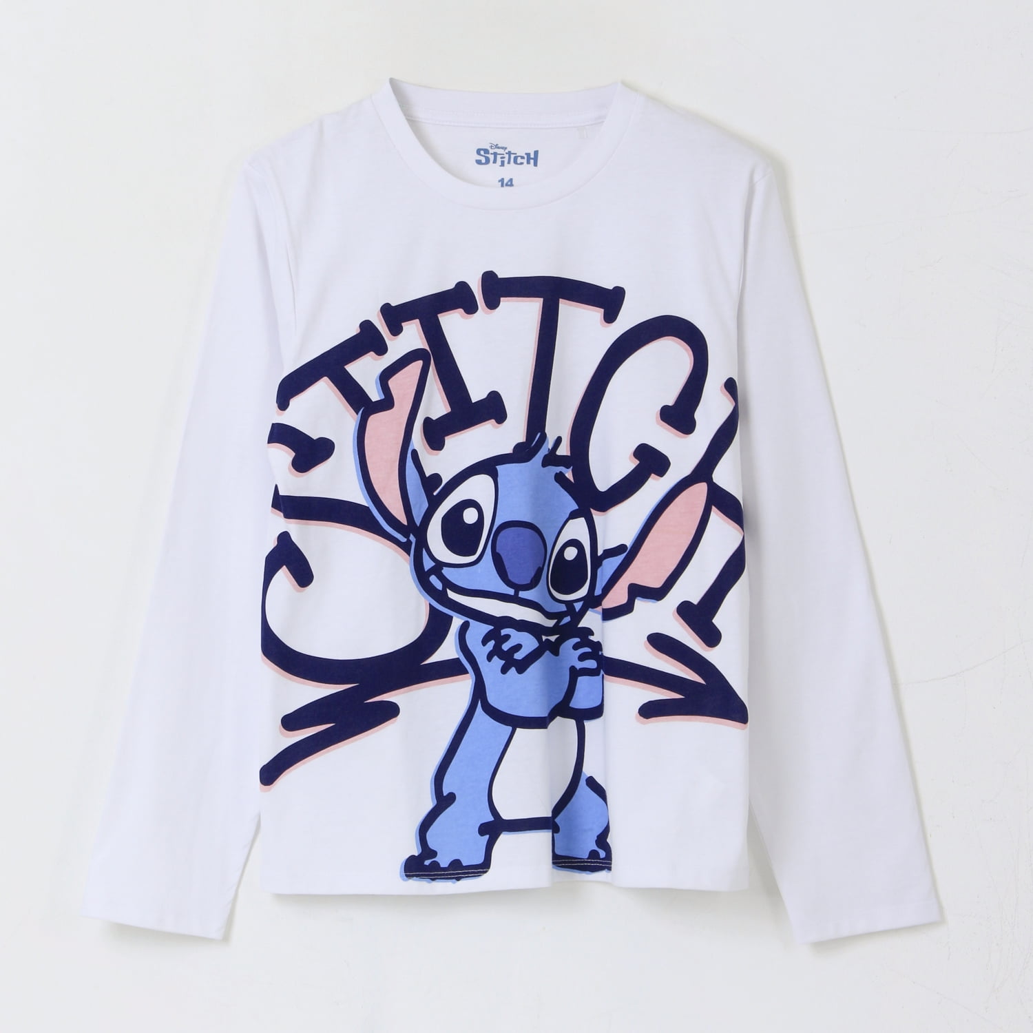 Polera Manga Larga Niña Lilo & Stitch Blanco Disney