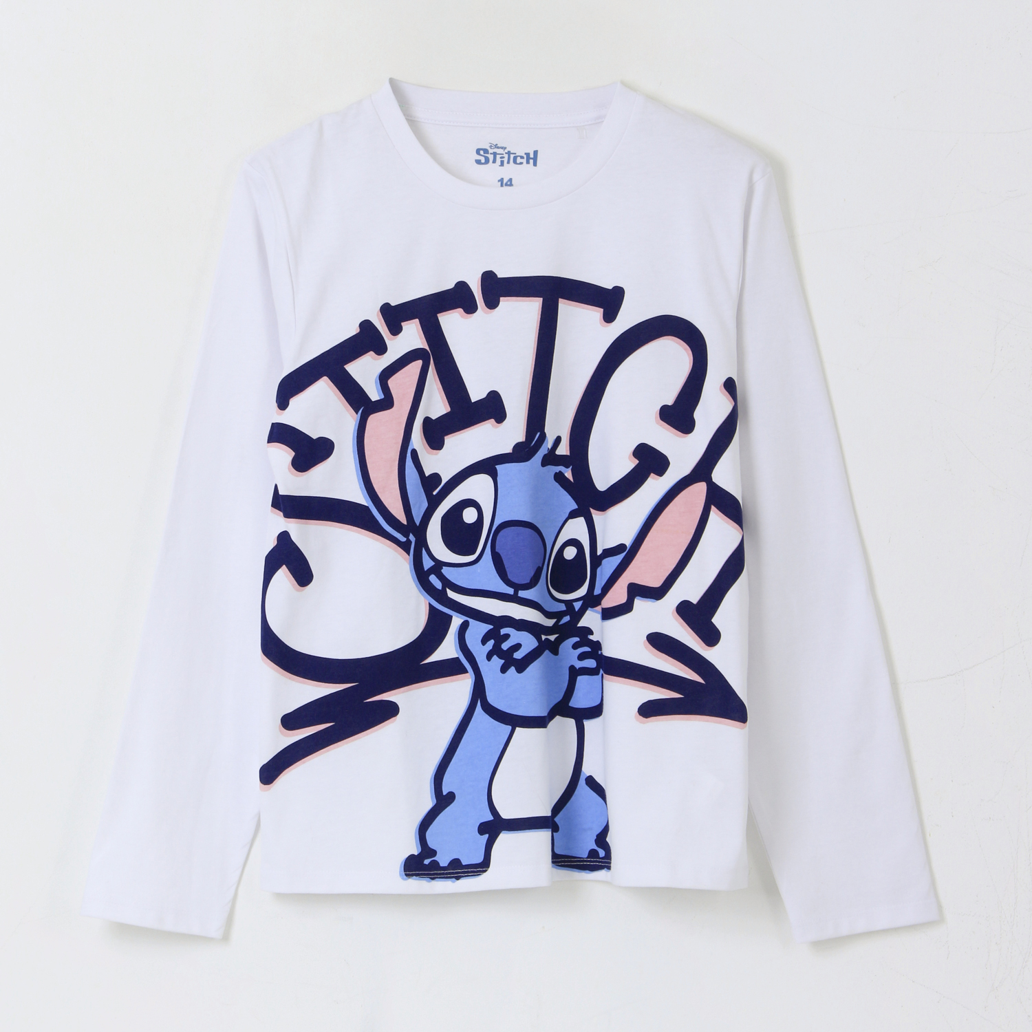 Polera Manga Larga Niña Lilo & Stitch Blanco Disney