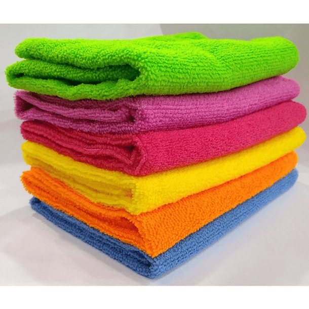 Genérica - Paño De Microfibra Multiusos 40X40 Pack 10 Und Colores Surtidos
