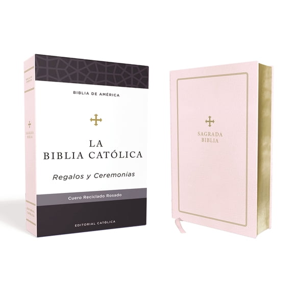 Biblia de América de Editorial Católica, piel reciclada rosa