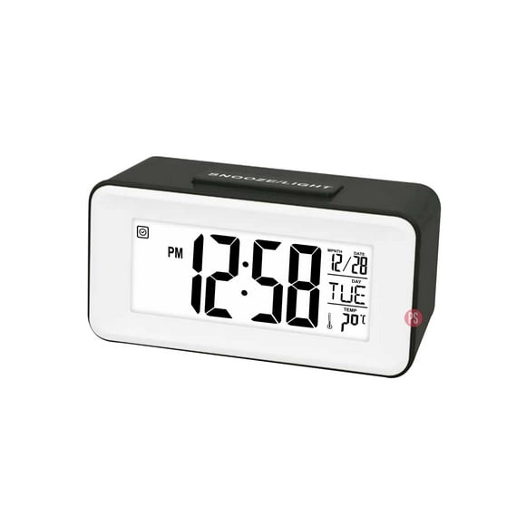 Reloj Despertador Digital Pantalla Lcd Color Negro - Puntostore