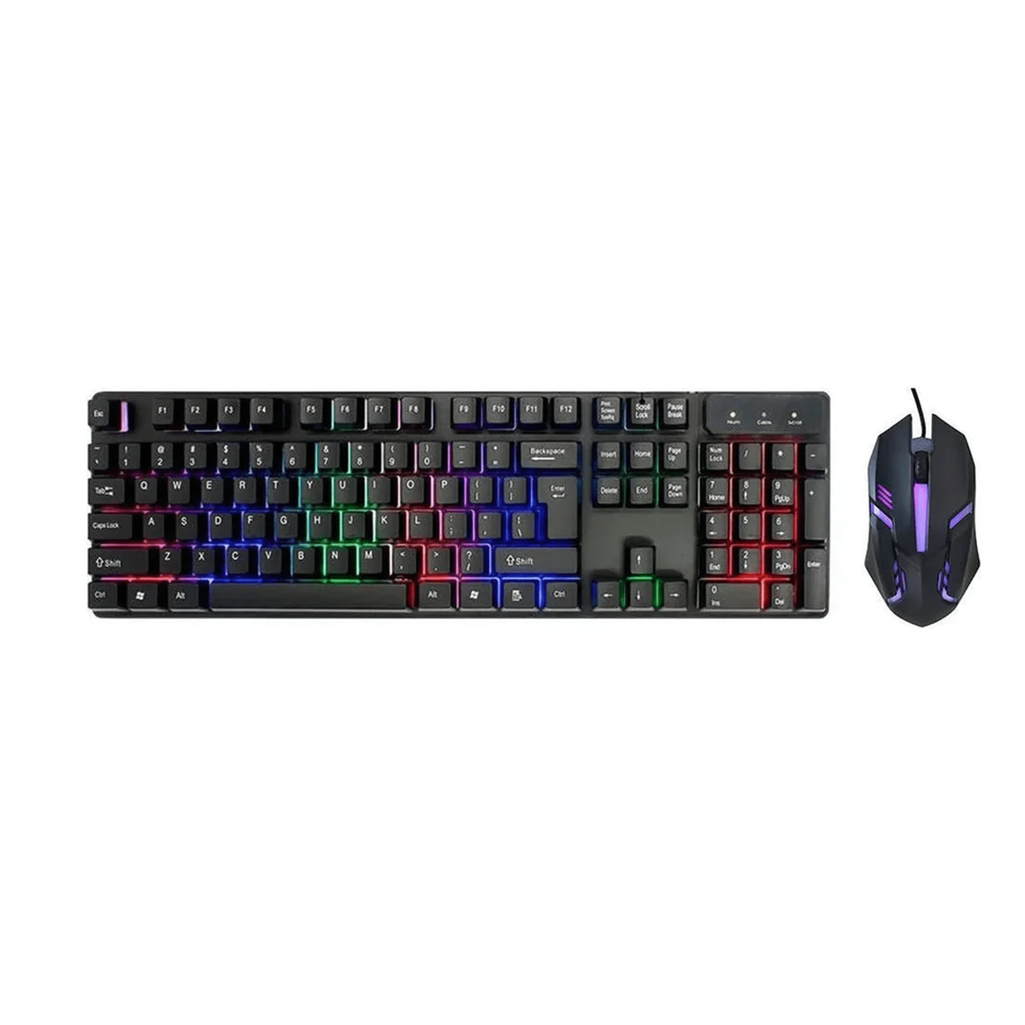 Genérico - Kit Teclado Y Mouse Gamer Usb Retroiluminado Español Negro