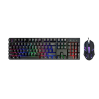 Genérico - Kit Teclado Y Mouse Gamer Usb Retroiluminado Español Negro