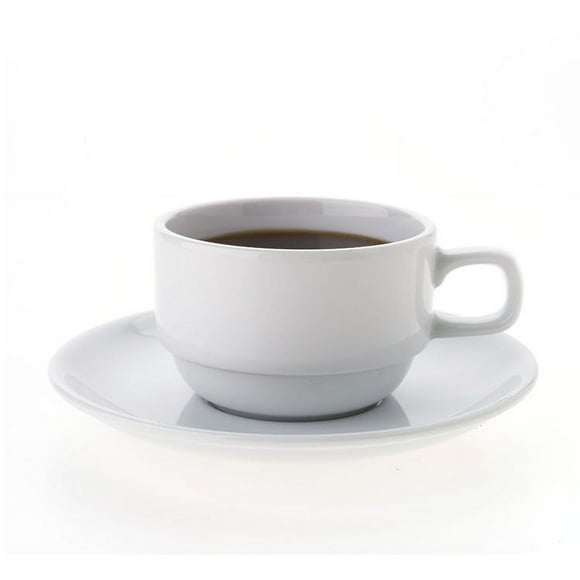 Set De 12 Taza Café 100cc Con Platillo Apilable. Línea